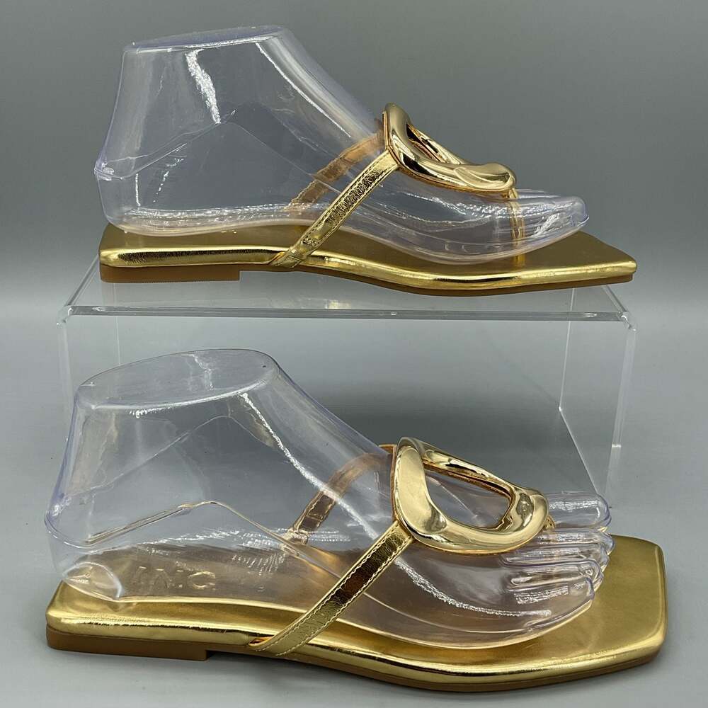 NEW INC Women’s Yadira Flat Sandals Gold Size 6.5M